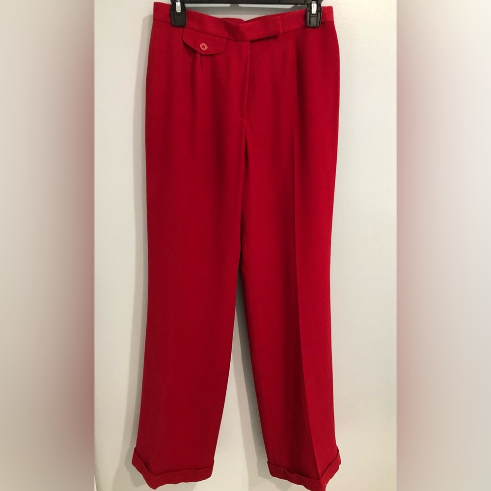 NWT Ralph Lauren Lined Red Wool Dress Trouser Pants Women’s size 6